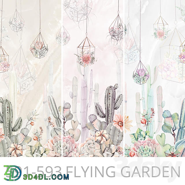 Wallpapers Flying garden Murals Panels Fresco Print Texture