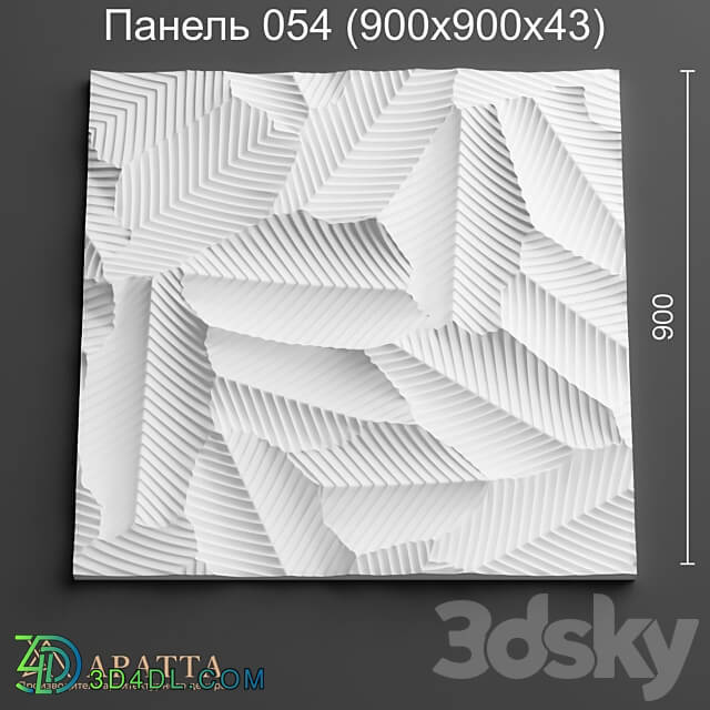 Decorative plaster Aratta Panel 054 900x900x43 