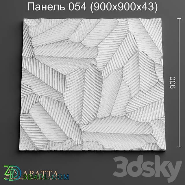 Decorative plaster Aratta Panel 054 900x900x43 