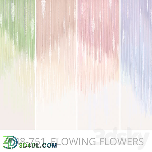 Wall covering - Wallpapers _ Flowing flowers _ Wallpaper _ Panels _ Fresco _ Print _ Texture