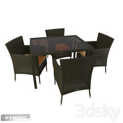 Table Chair Dining group 4 seats STULER 