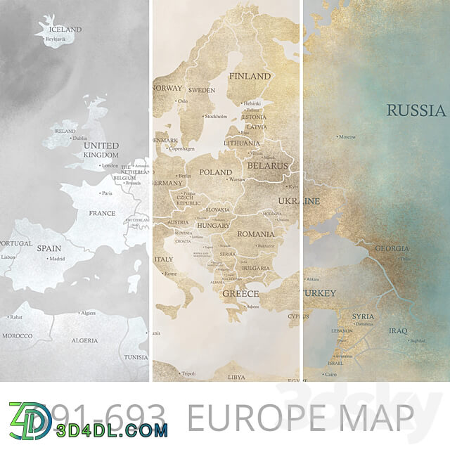 Wallpapers Europe map Murals Panels Fresco Print Texture