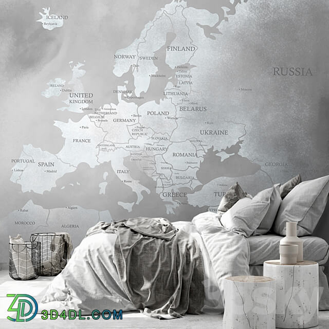 Wallpapers Europe map Murals Panels Fresco Print Texture