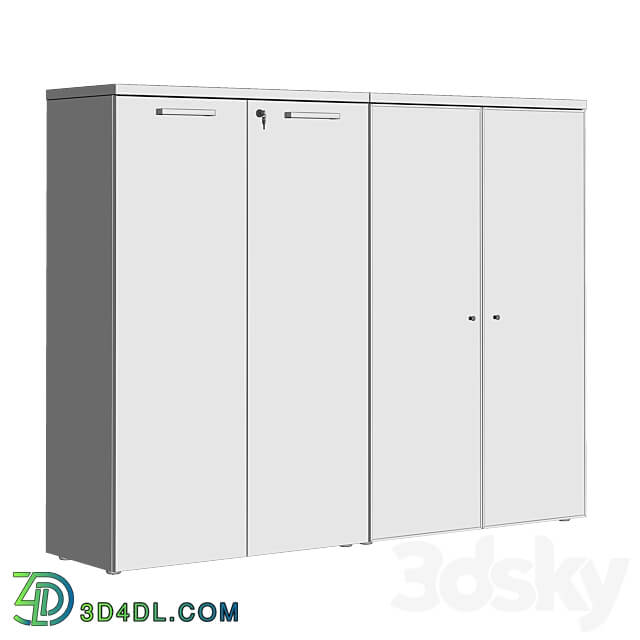 Wardrobe Display cabinets Om Medium wardrobe with blind doors and medium wardrobe with doors in an aluminum frame