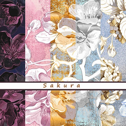 Wall covering - Designer wallpaper Sakura pack 2 