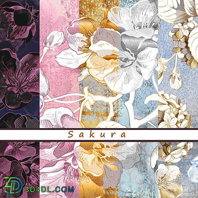 Wall covering - Designer wallpaper Sakura pack 2