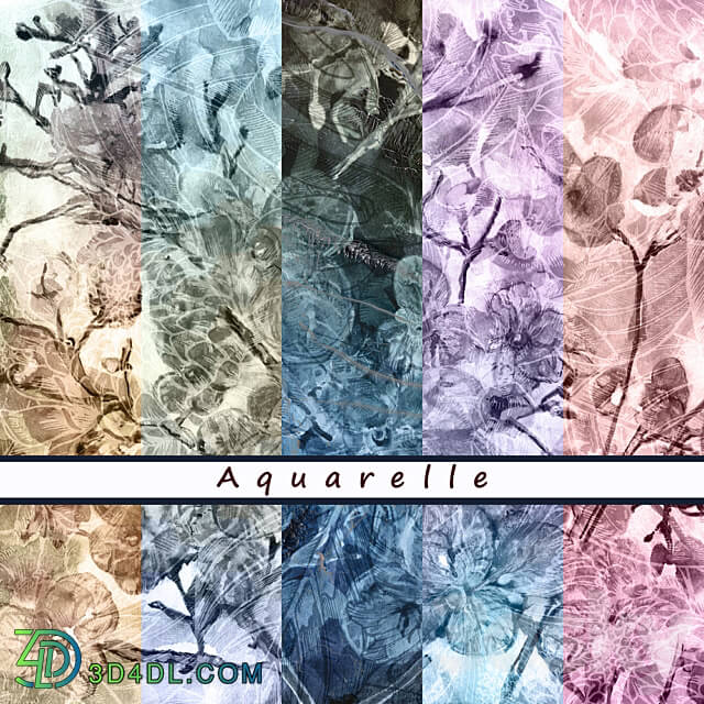 Wall covering - Designer wallpaper Aquarelle pack 1