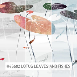 Creativille Wallpapers 45602 Lotus Leaves and Fishes 