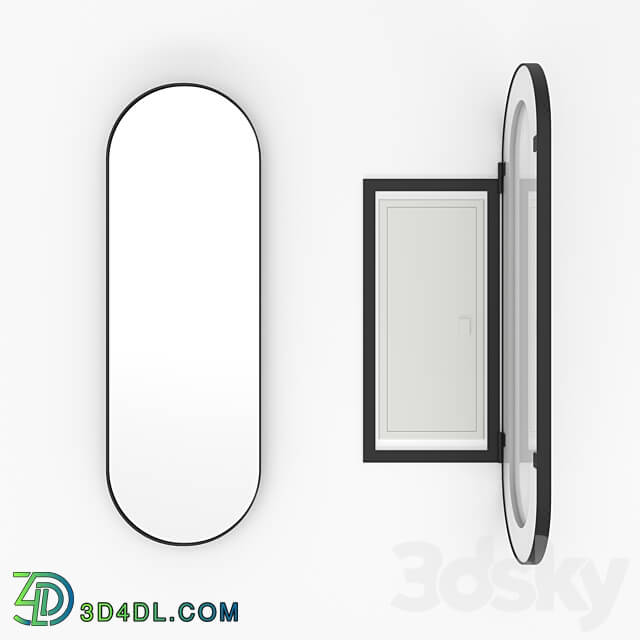 Oval mirror leaf in a metal frame Iron Capsule Flap 