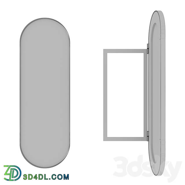 Oval mirror leaf in a metal frame Iron Capsule Flap 