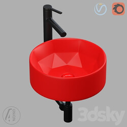 Wash basin - Washbasin Red Polygonal 