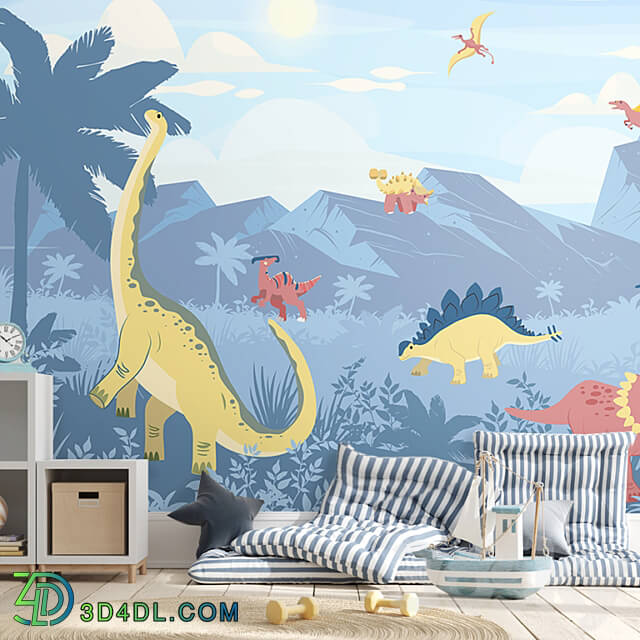 Wallpapers Dinoland Wallpaper Panels Fresco