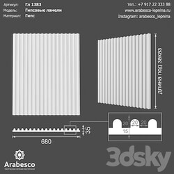 3D panel - Plaster lamellas Gl 1383 OM 