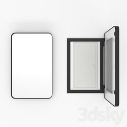 Mirror - Rectangular folding mirror in a metal frame Iron Flap 