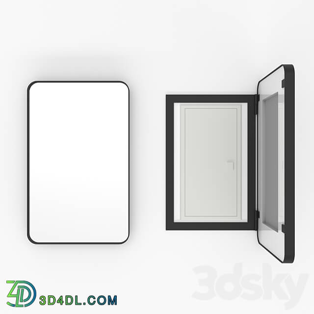 Mirror - Rectangular folding mirror in a metal frame Iron Flap