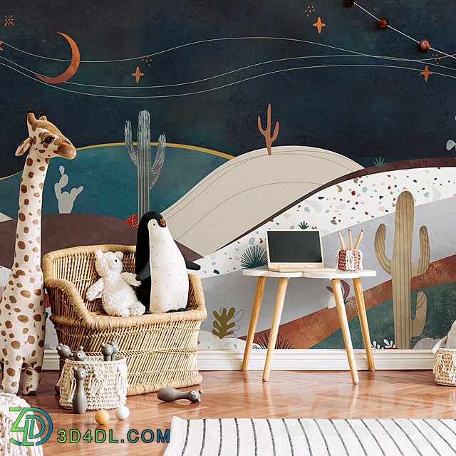 Creativille Wallpapers 2555 Desert Hills with Cacti