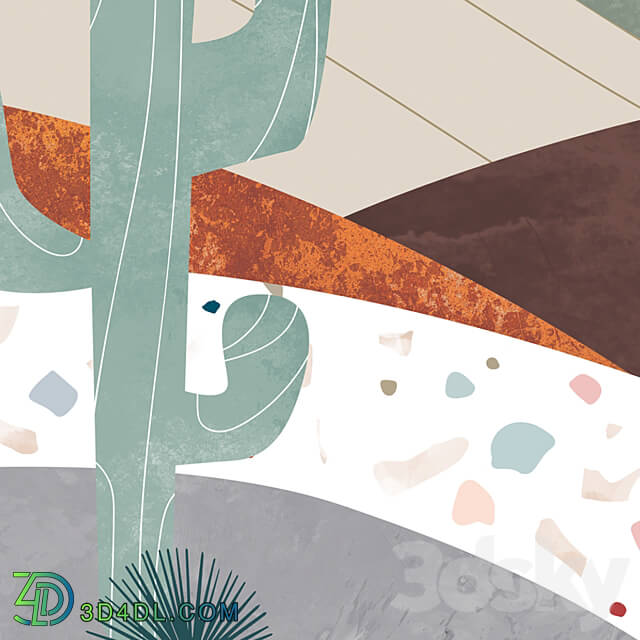 Creativille Wallpapers 2555 Desert Hills with Cacti