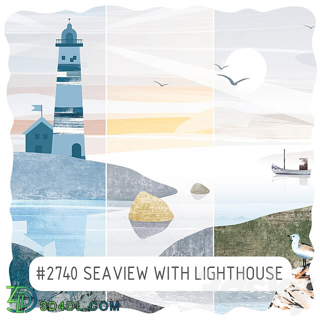 Creativille Wallpapers 2740 Seaview with Lighthouse