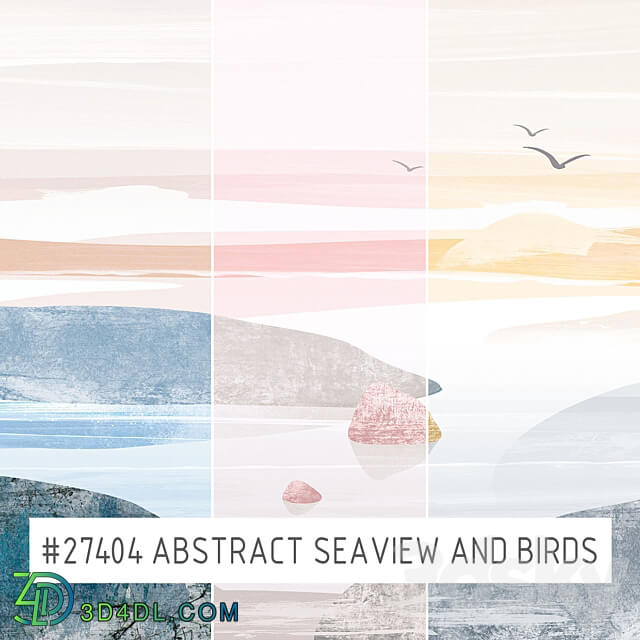 Wall covering - Creativille _ Wallpapers _ 27404 Abstract Seaview and Birds