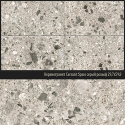 Tile - Porcelain stoneware CersanitSpace gray relief 29_7x59_8 SC4L092 