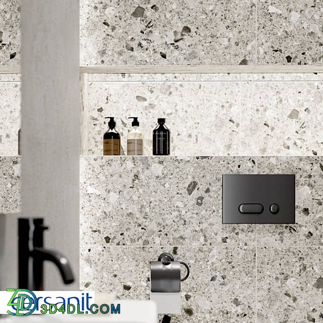 Tile - Porcelain stoneware CersanitSpace gray relief 29_7x59_8 SC4L092