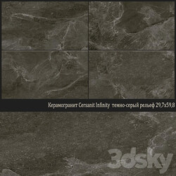 Tile - Porcelain stoneware Cersanit Infinity dark gray relief 29_7x59_8 IN4L402 