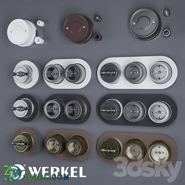 Miscellaneous Glass frames metal sockets and switches Werkel Retro