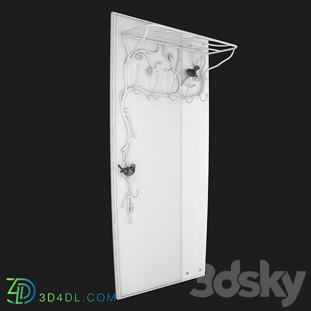 Hallway - wall-mounted coat rack Terra with mirror OM