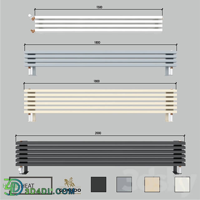 Radiator - Guardo Retta 6 P Set Horizontal