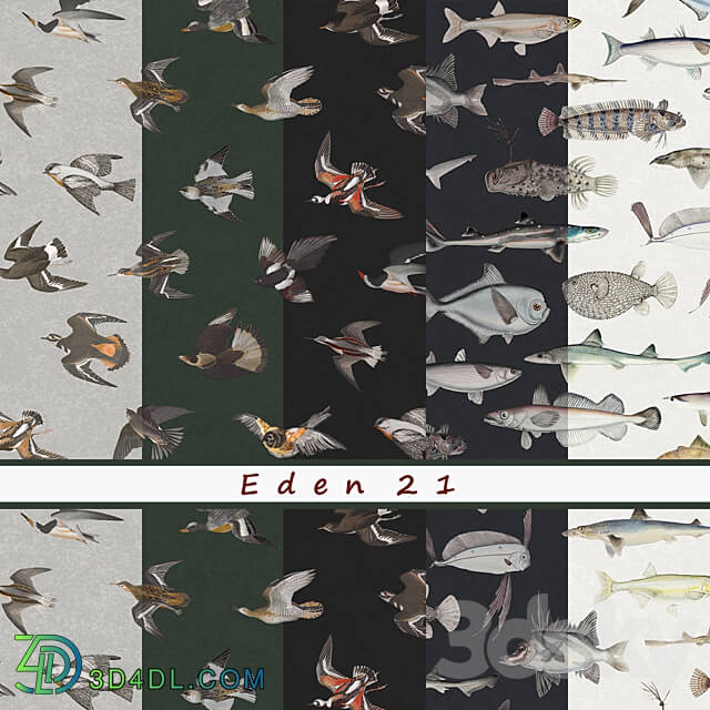 Wall covering - Designer wallpaper Eden 21 pack 5