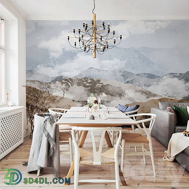 Wall covering - Creativille _ Wallpapers _ 25702 Cloudy Mountains