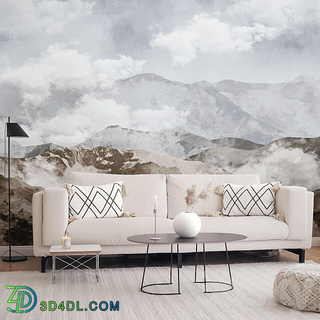 Wall covering - Creativille _ Wallpapers _ 25702 Cloudy Mountains