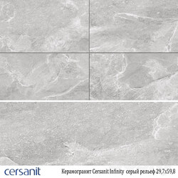 Tile - Porcelain stoneware Cersanit Infinity gray relief 29_7x59_8 IN4L092 