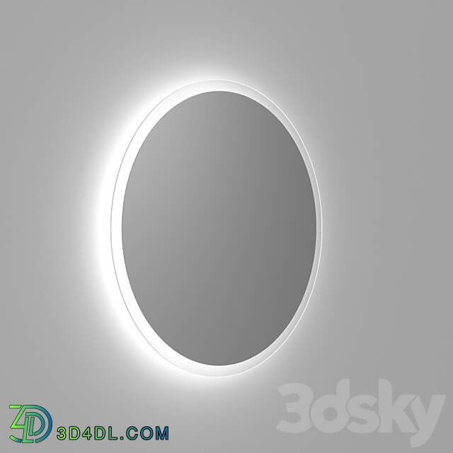 Round mirror without frame with illumination Soars Eclipse
