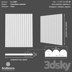 3D panel - Plaster lamellae Gl 1407 OM 