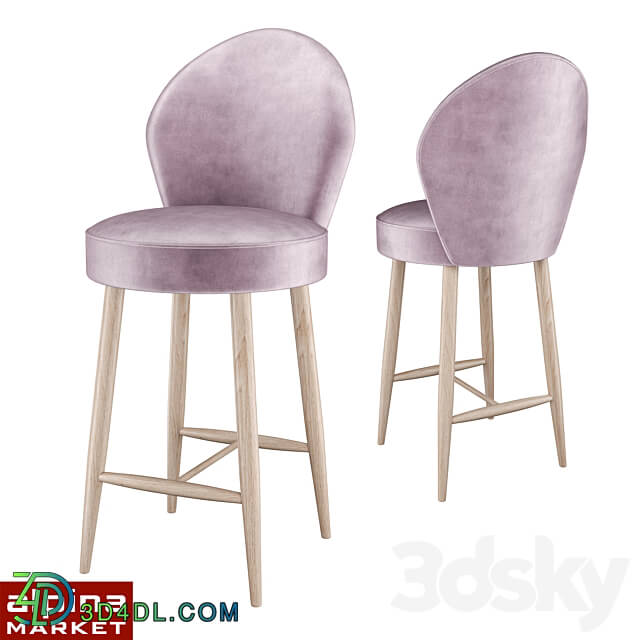 OM Upholstered bar stool IXORA