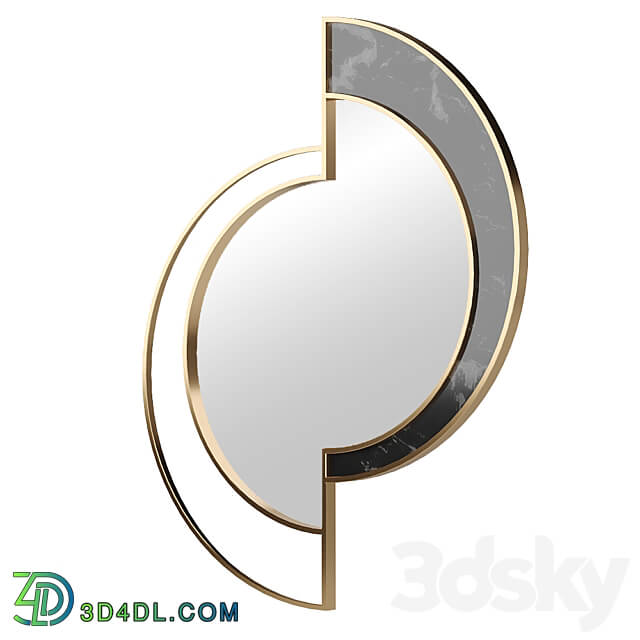 Mirror - Mirror in brass frame BC001 with marble from Apika