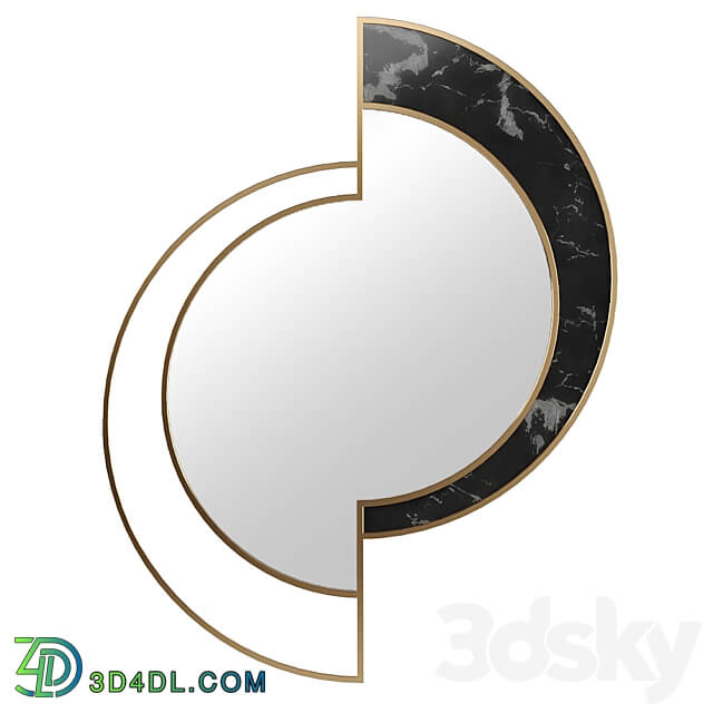 Mirror - Mirror in brass frame BC001 with marble from Apika