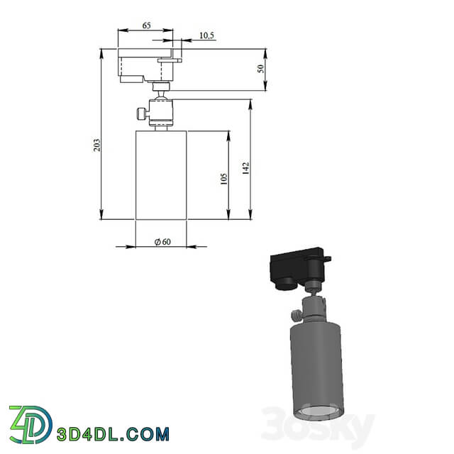 Technical lighting - Dot track spot TR 1_ art. 25479 by Pikartlights