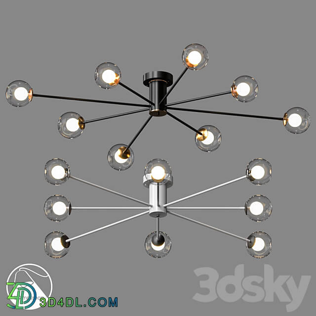 Ceiling lamp - LampsShop.ru PL3040 Chandelier Nevada Black and White
