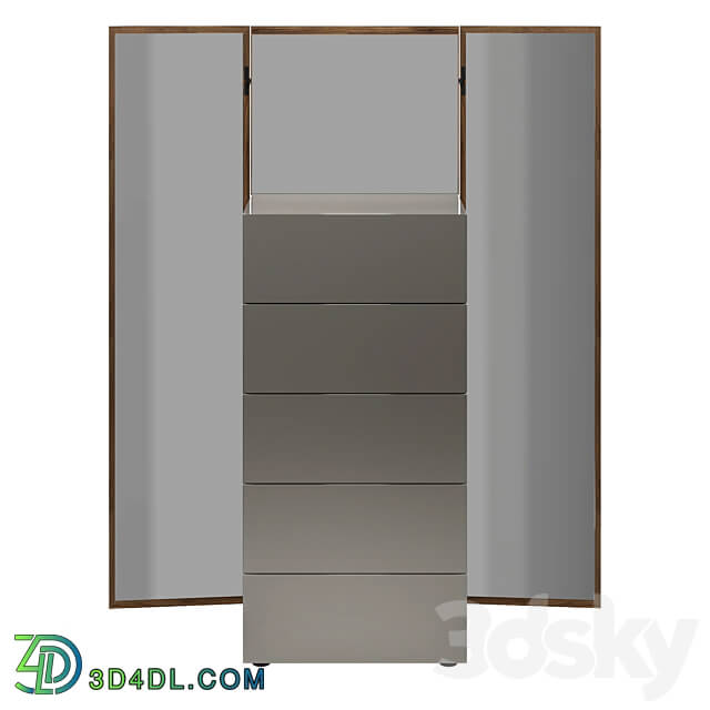OM High chest of drawers with mirror MOD Interiors AVILA Sideboard Chest of drawer 3D Models 3DSKY