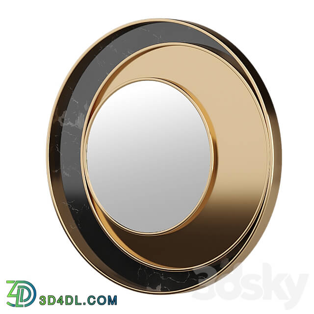 Mirror - Mirror in brass frame BC004S with marble from Apika
