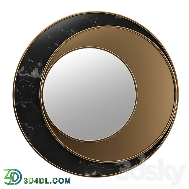Mirror - Mirror in brass frame BC004S with marble from Apika