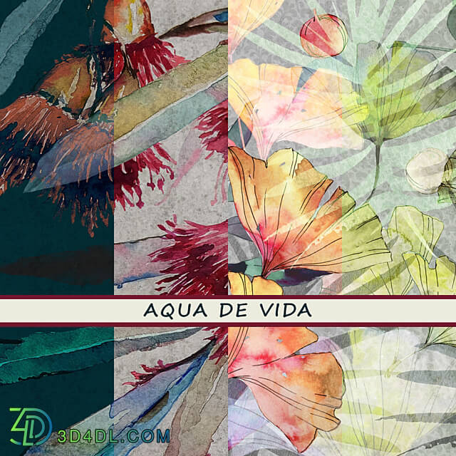 Wall covering - Designer wallpaper AQUA DE VIDA pack 3