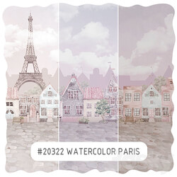 Wall covering - Creativille _ Wallpapers _ 23202 Watercolor Paris 