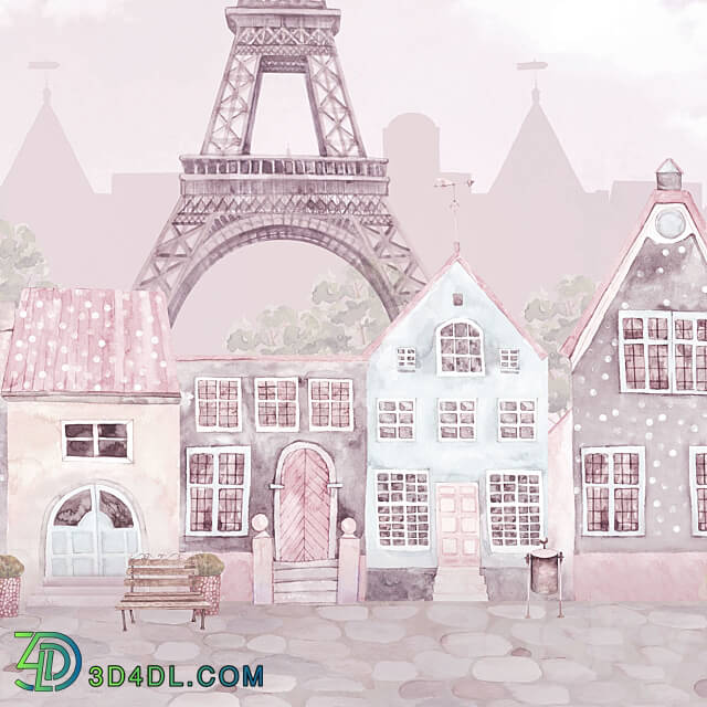 Wall covering - Creativille _ Wallpapers _ 23202 Watercolor Paris