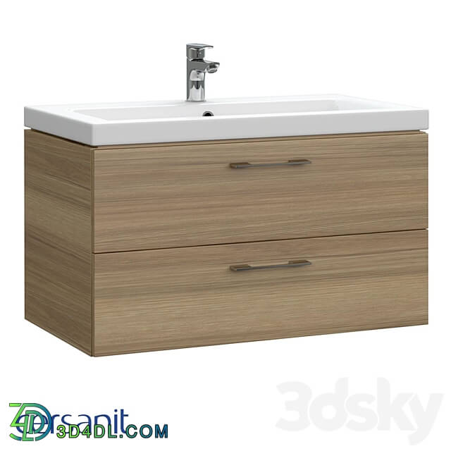 Cersanit Sink cabinet LARA 80 walnut A63416 3D Models 3DSKY