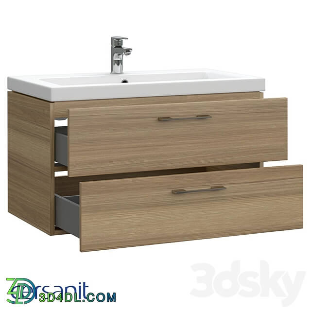 Cersanit Sink cabinet LARA 80 walnut A63416 3D Models 3DSKY