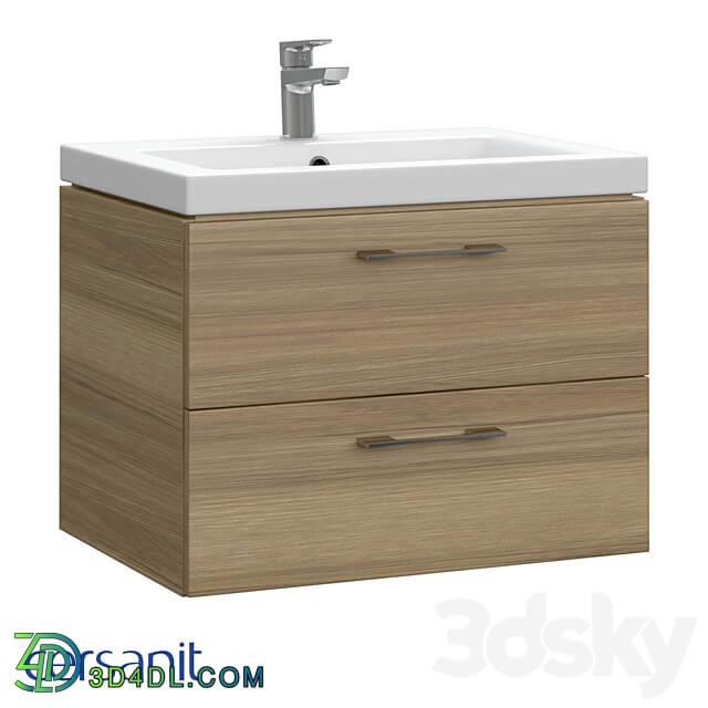 Cersanit Sink cabinet LARA 60 walnut A63414 3D Models 3DSKY