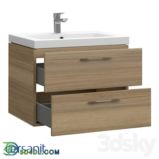 Cersanit Sink cabinet LARA 60 walnut A63414 3D Models 3DSKY